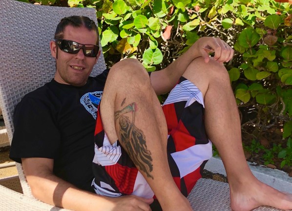 Me chilling on a sun bed