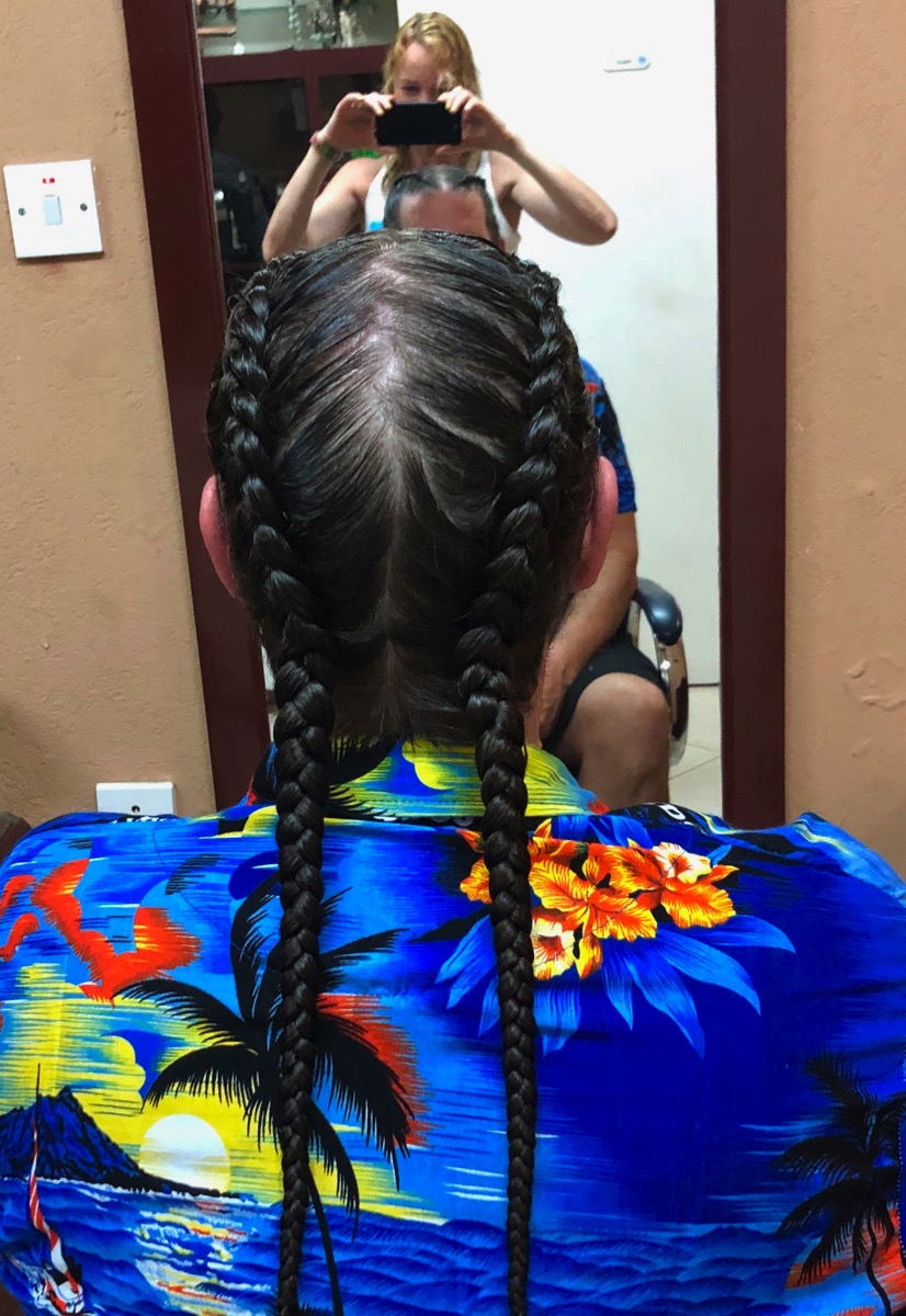 My braides and Caribbean shirt