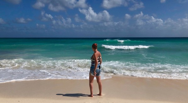 Sarah on Barbdos beach