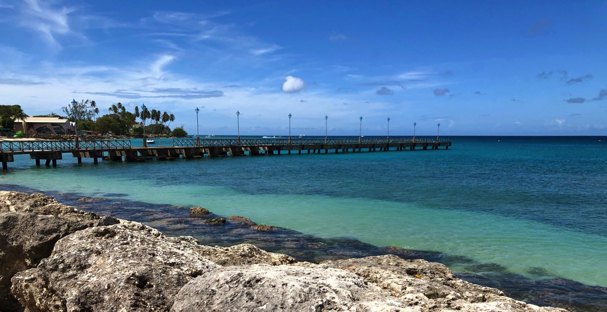 sea view over a sea wall