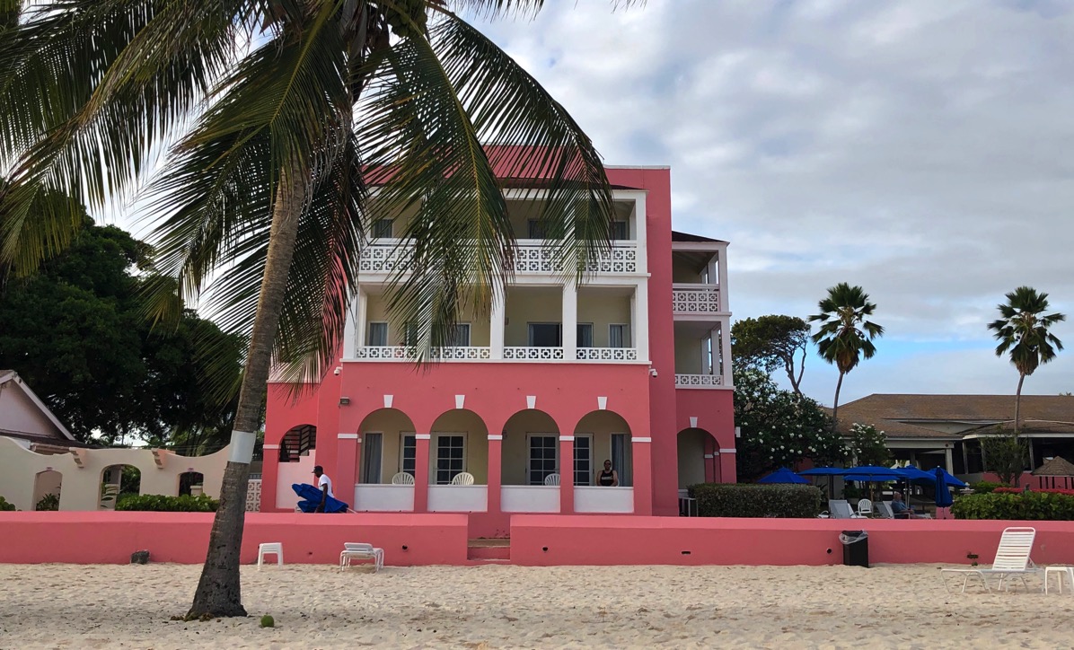 Southern Palms with me stood on our balcony on the bottom right of the hotel