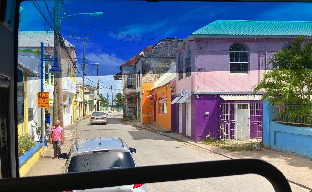 view of the town from the bus