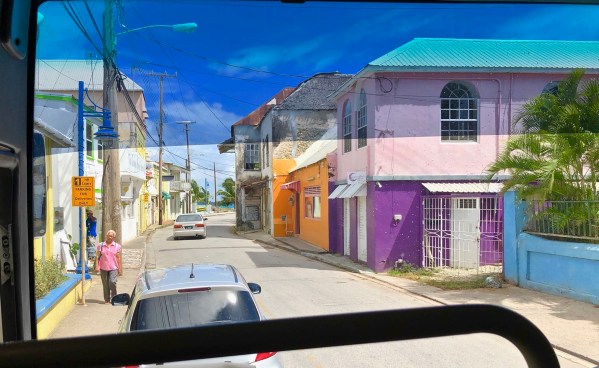 view of the town from the bus