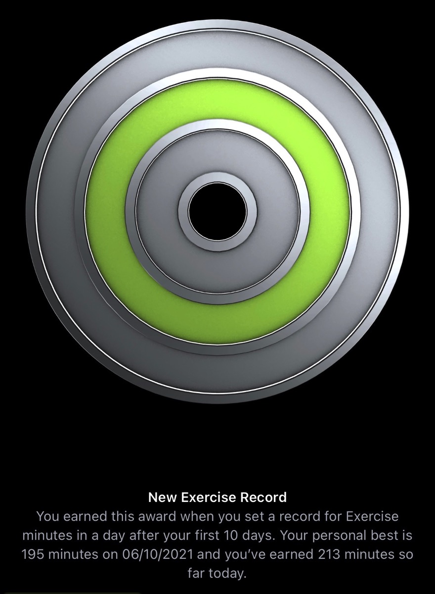 New Exercise Record 6th Oct 2021