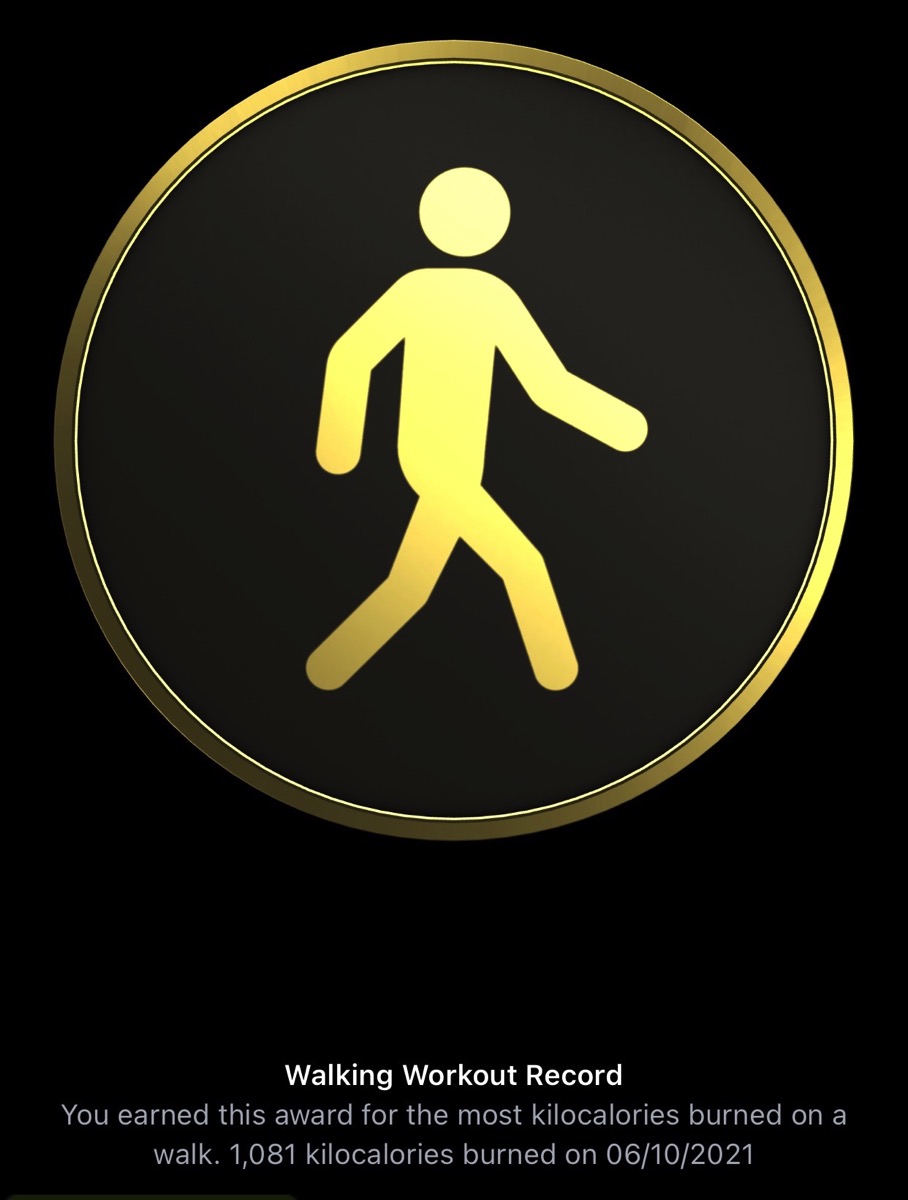 Walking workout record 6th Oct 2021